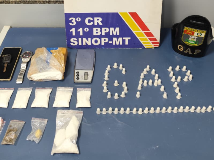 Tentativa de esconder droga dá errado: homem é preso com grande quantidade de cocaína em Sinop