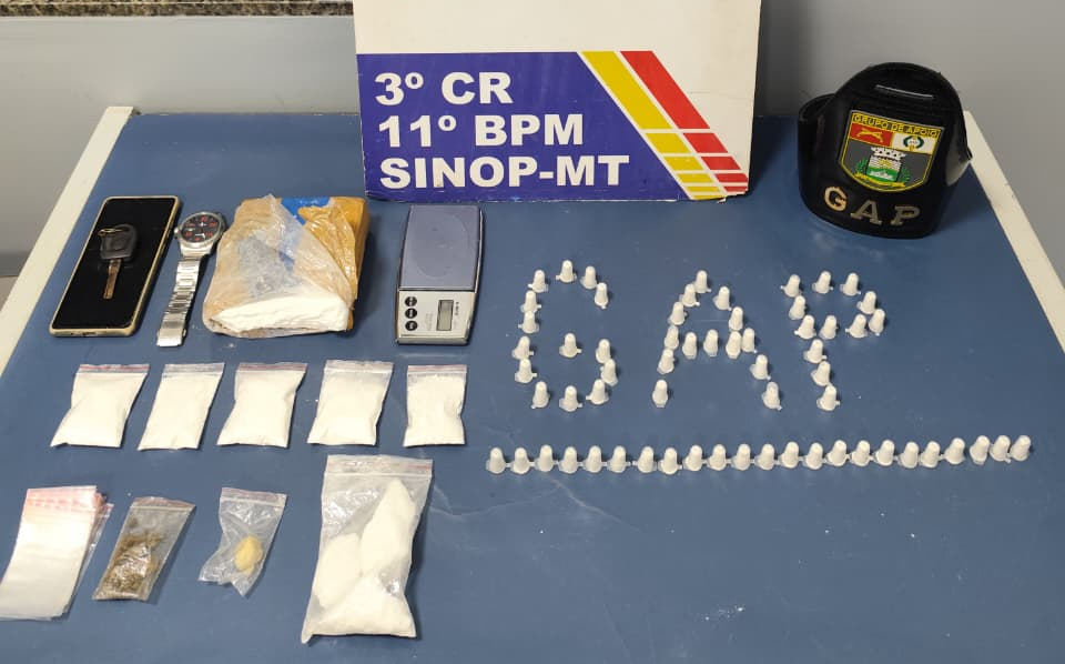 Tentativa de esconder droga dá errado: homem é preso com grande quantidade de cocaína em Sinop