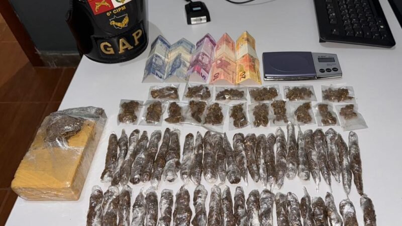 Suspeito foge, cai de moto e acaba preso por tráfico de drogas