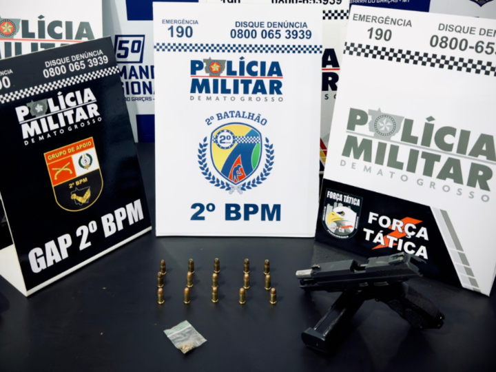 Dupla é presa com arma de fogo após denúncias de ameaças e violência doméstica