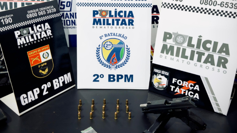 Dupla é presa com arma de fogo após denúncias de ameaças e violência doméstica