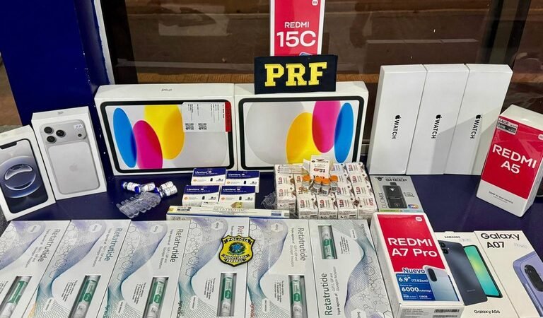 PRF apreende eletrônicos e medicamentos irregulares durante fiscalização na rodovia