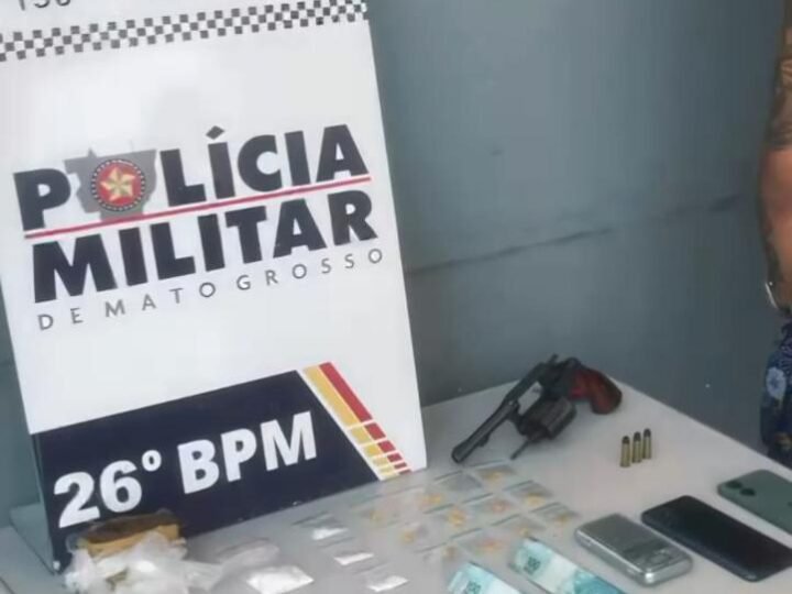 Suspeito tenta fugir, mas acaba preso com drogas e arma durante operação policial em MT