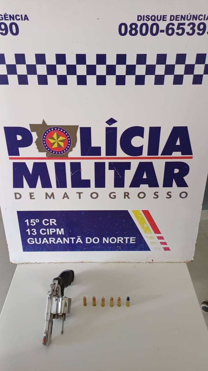 Disparos assustam moradores e homem de 42 anos é preso com arma e munições em Guarantã do Norte