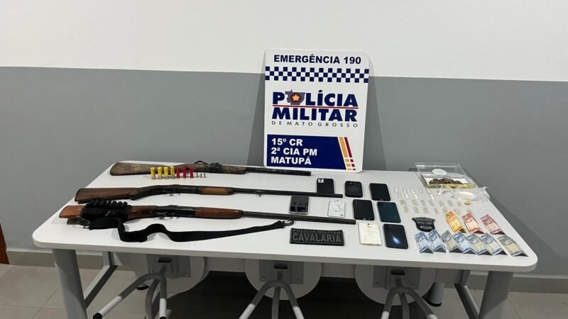 Operação policial desarticula ponto de tráfico e termina com prisões após cerco na zona rural de Matupá