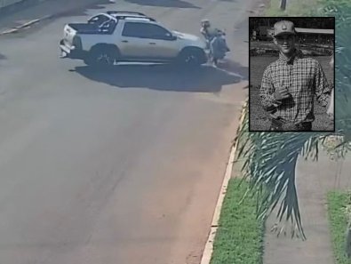 Vídeo flagra colisão de picape e morte de motociclista em MT; assista