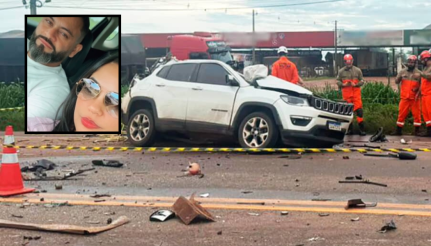Casal morre em colisão violenta com caminhão na BR-163 em Sinop