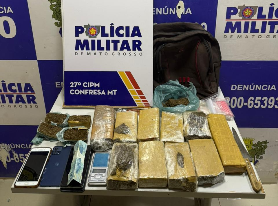 Quadrilha é presa com 10 tabletes de droga após denúncia de movimentação suspeita