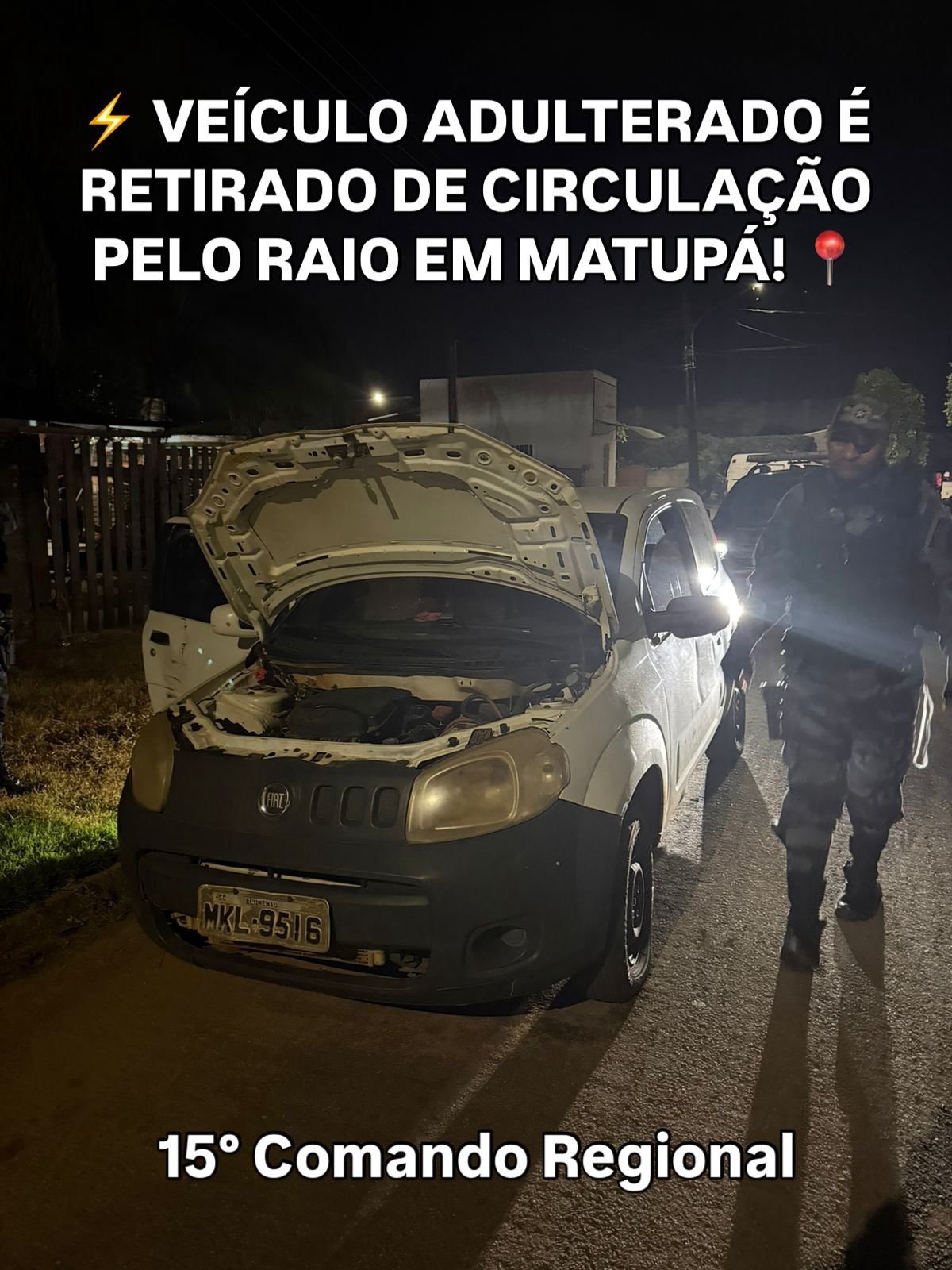 Carro com sinais graves de adulteração é encontrado em situação suspeita e chama atenção da polícia em Matupá