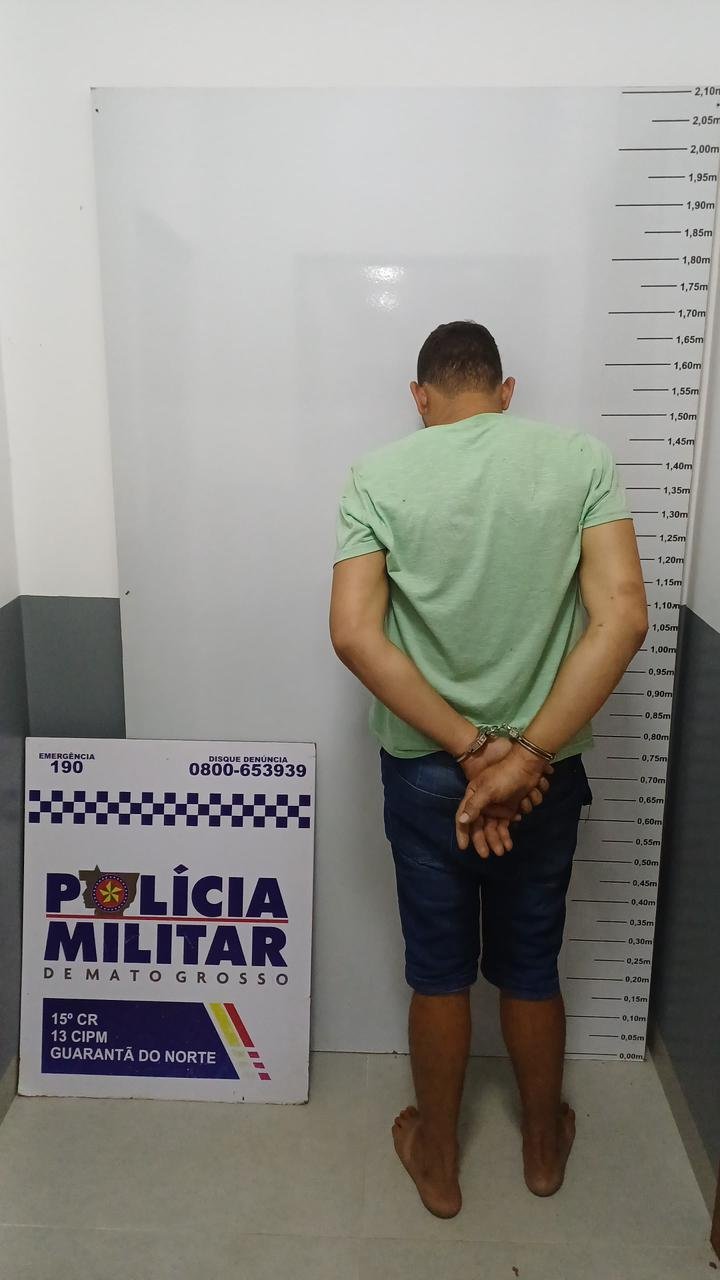 PM salta muro e usa munição de borracha para conter agressor covarde em Guarantã do Norte
