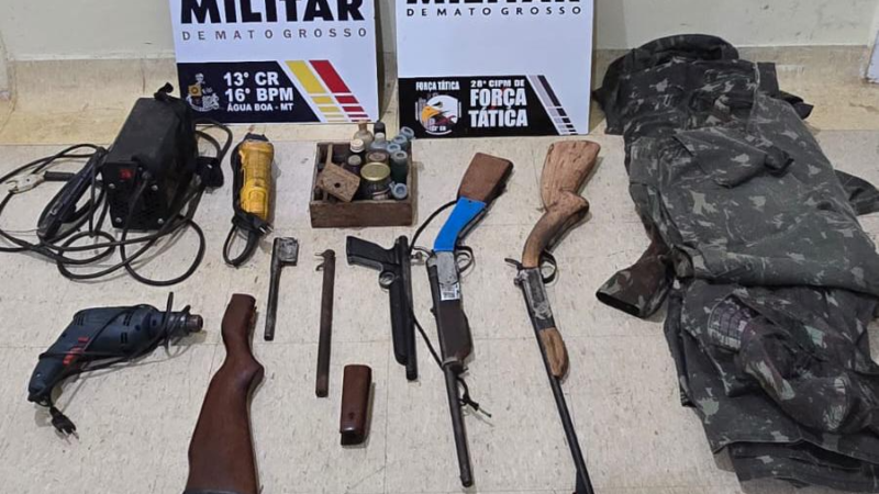 Polícia encontra armas caseiras e prende homem suspeito de porte ilegal em chácara