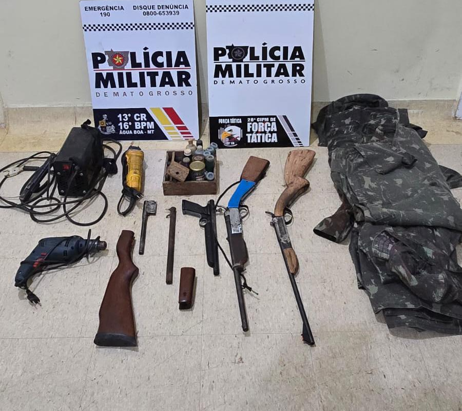 Polícia encontra armas caseiras e prende homem suspeito de porte ilegal em chácara