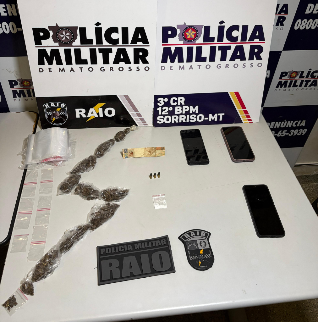 Ação da PM prende quatro suspeitos e apreende drogas e munições em operação