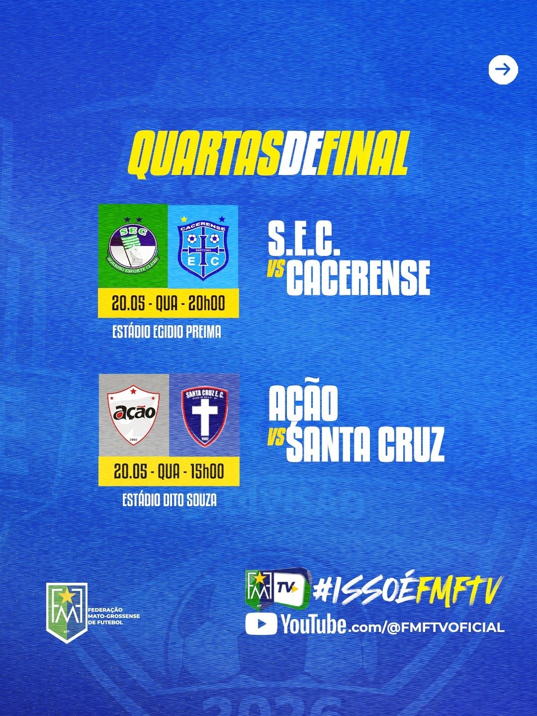 Quartas de final do Mato-grossense 2ª Divisão movimentam rodada decisiva nesta quarta-feira