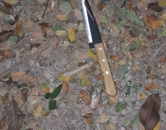 GOLPE NO PEITO! Adolescente de 15 anos se envolve em briga e atira faca por cima de portão contra homem de 50 anos