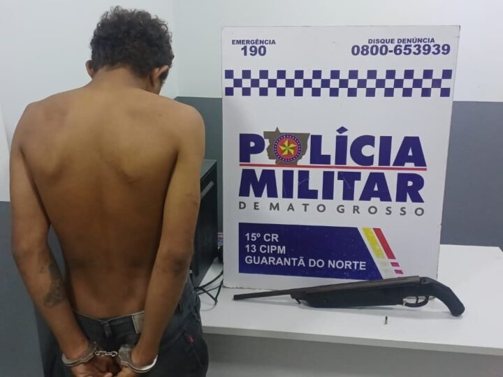 Adolescente é apreendido após tentar esconder arma durante abordagem policial em Guarantã do Norte
