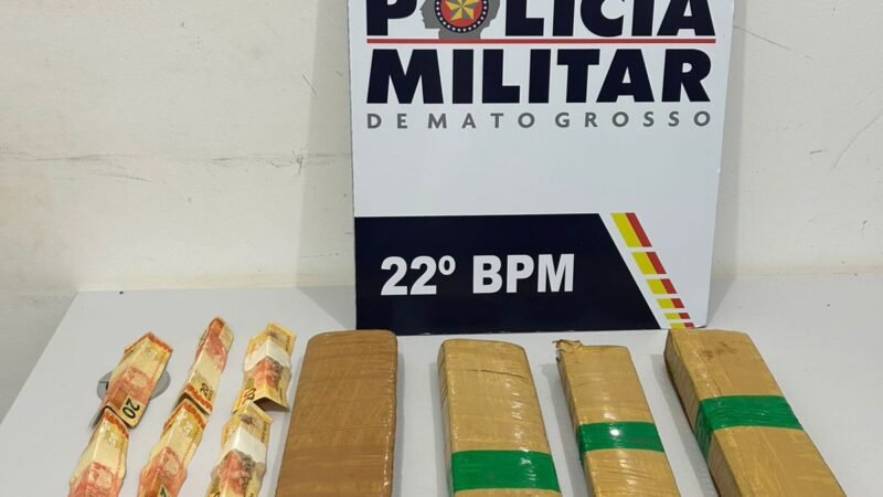Denúncia anônima leva PM a apreender cerca de 4 kg de drogas escondidas em Peixoto de Azevedo