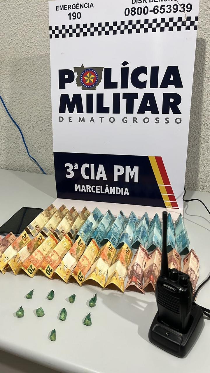 Menor é retirado do tráfico após denúncia e PM desarticula esquema criminoso em Marcelândia