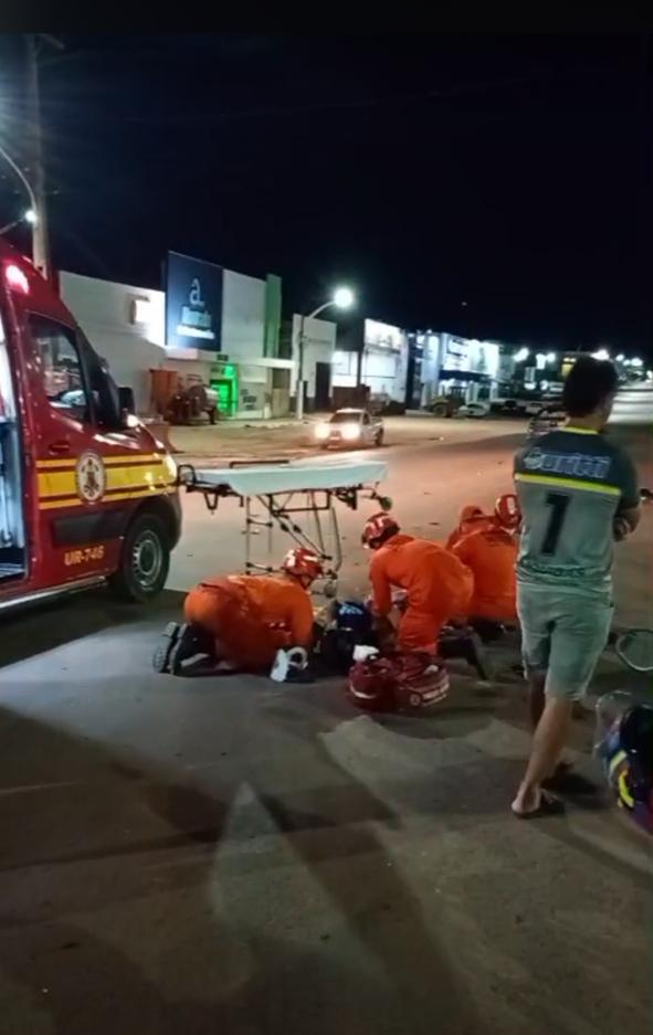 Motociclista sofre suspeita de múltiplas fraturas após grave colisão e mobiliza bombeiros em Guarantã do Norte