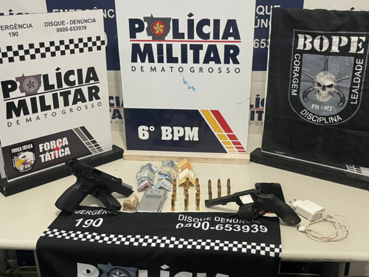 Cinco suspeitos são detidos com armas, munições e drogas durante ação policial