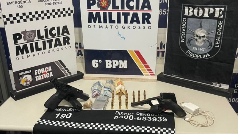 Cinco suspeitos são detidos com armas, munições e drogas durante ação policial