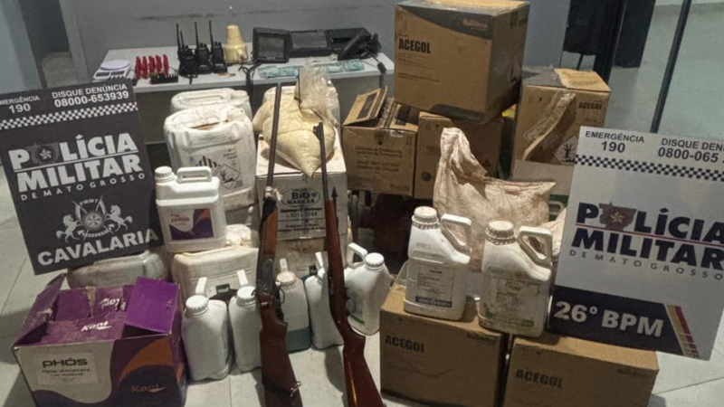 Quadrilha do agronegócio é presa com armas, rádios e defensivos roubados em operação policial