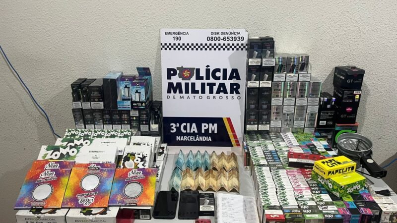 PM desmantela esquema de venda ilegal de cigarros eletrônicos após denúncias da população em Marcelândia