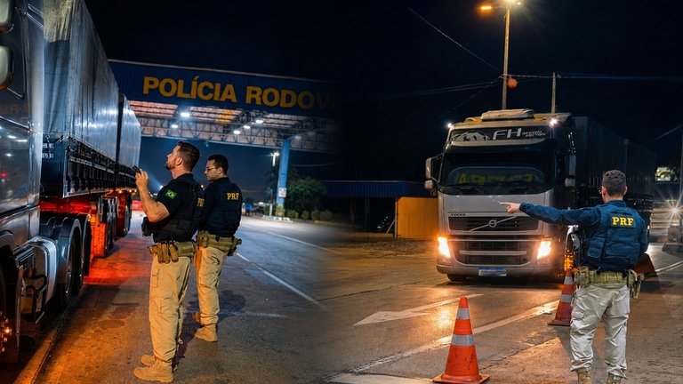 Motorista é flagrado fazendo manobra perigosa com carreta e acaba autuado pela PRF