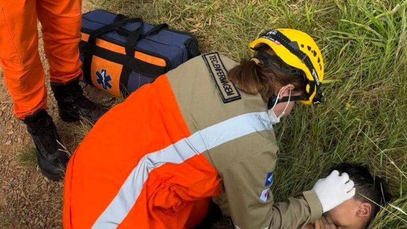 Criança é atingida por anzol no rosto durante pesca e é socorrida pelos bombeiros