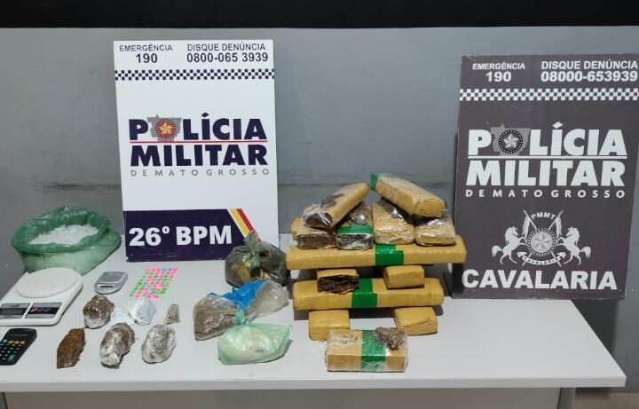 Dupla ligada a facção é flagrada com drogas e leva policiais a depósito com mais de 13 quilos de entorpecentes