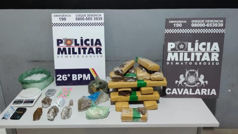 Dupla ligada a facção é flagrada com drogas e leva policiais a depósito com mais de 13 quilos de entorpecentes