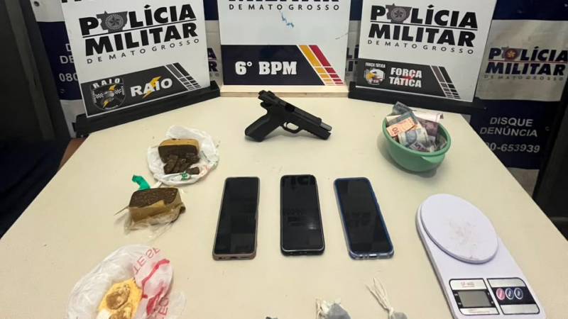 Dupla ligada à facção é detida com arma e drogas durante operação policial