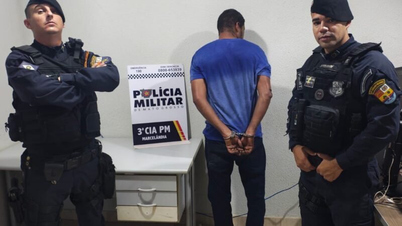 Homem embriagado é detido após importunar mulher e resistir à abordagem em estabelecimento comercial em Marcelândia