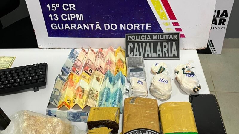 Denúncia leva polícia a esconderijo de drogas e termina com dupla detida em Guarantã do Norte