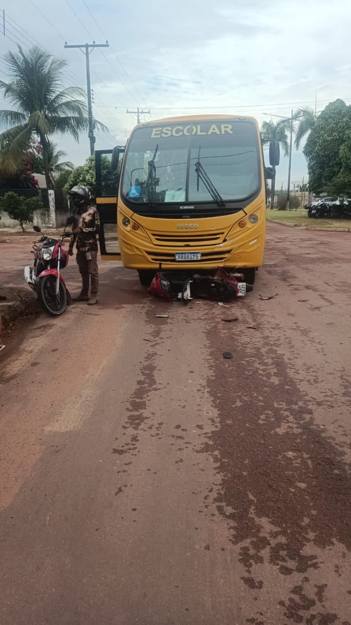 Mulher morre após colisão entre motocicleta e ônibus em Guarantã do Norte