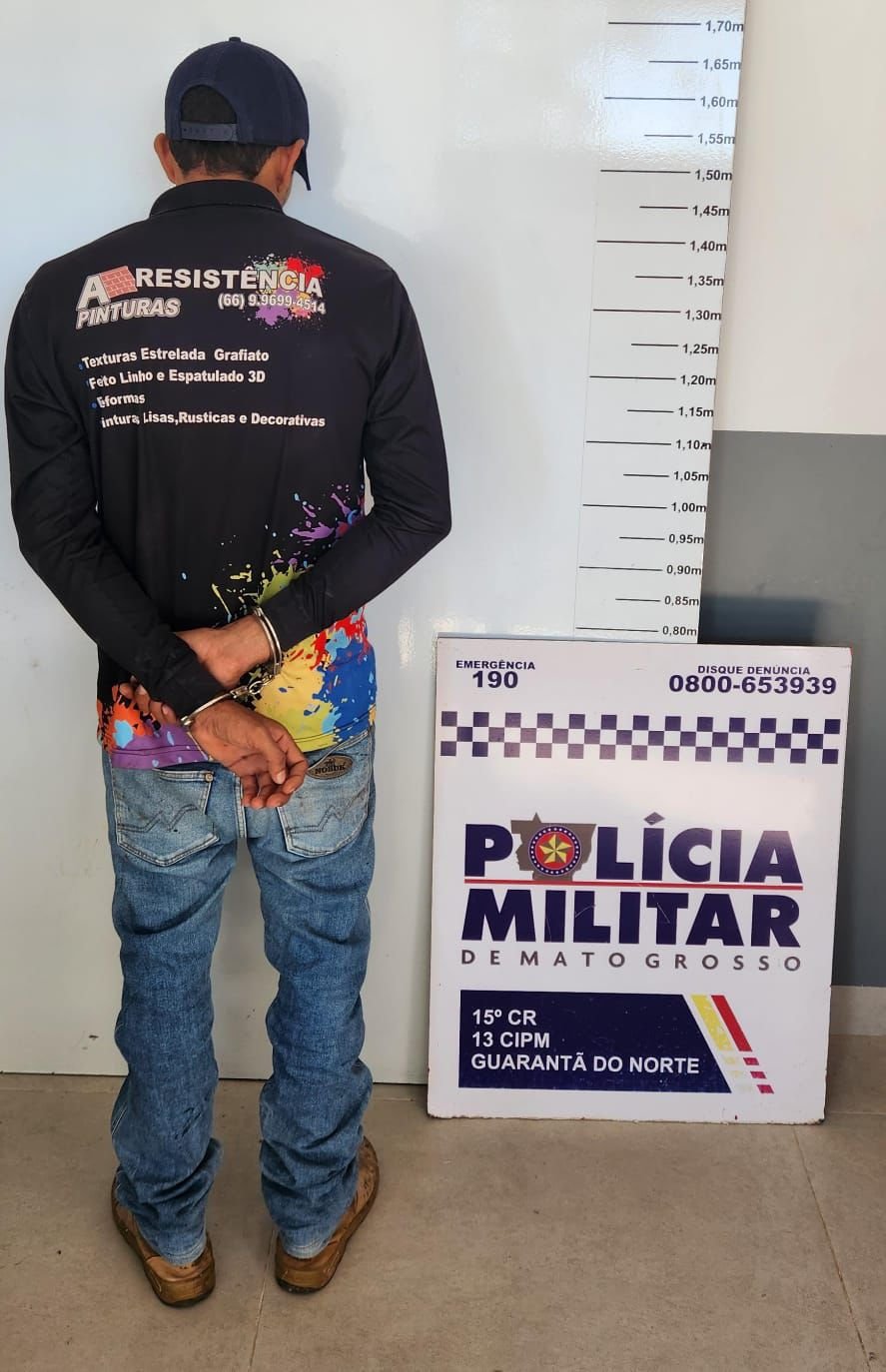 Suspeito de tentar enforcar companheira é localizado e preso após buscas da PM em Guarantã do Norte