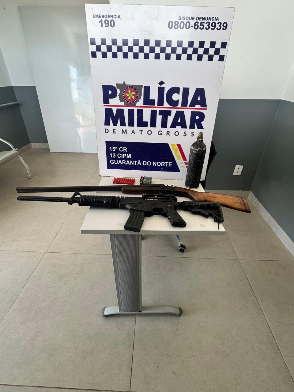 Polícia encontra cofre com armas após feminicídio e apreende arsenal em Guarantã do Norte