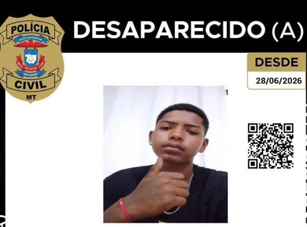 Adolescente de 17 anos está desaparecido em Marcelândia e família pede ajuda para localizá-lo