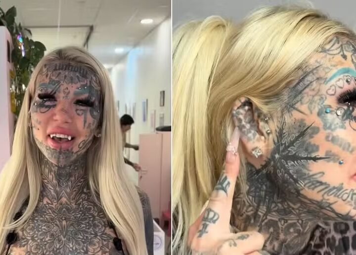 Com 95% do corpo tatuado, influenciadora australiana que já ficou cega por três semanas revela que vai refazer procedimento proibido em solo brasileiro