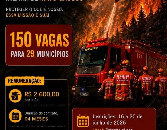 EM 29 MUNICÍPIOS: Corpo de Bombeiros abre 150 vagas para brigadistas temporários para reforçar combate aos incêndios florestais em MT