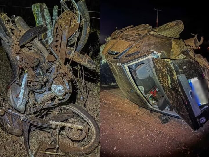Tragédia em rodovia: três pessoas morrem em grave colisão entre carro e moto