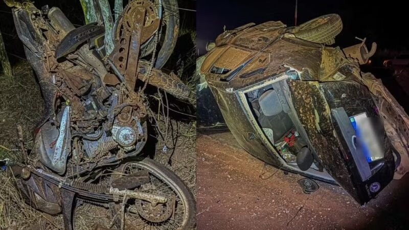 Tragédia em rodovia: três pessoas morrem em grave colisão entre carro e moto