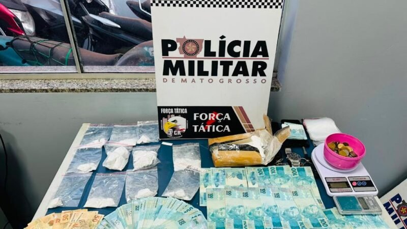 Trio é preso com drogas e R$ 16,7 mil do tráfico após ação da Força Tática