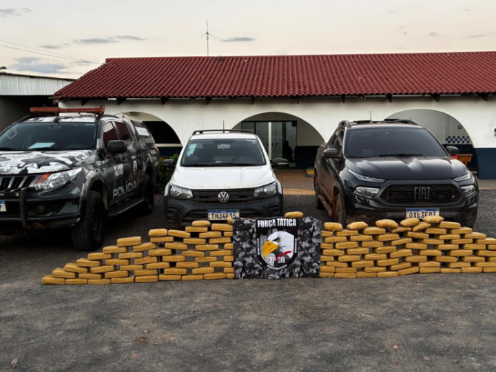 PM intercepta carregamento de drogas e apreende 146 tabletes de maconha
