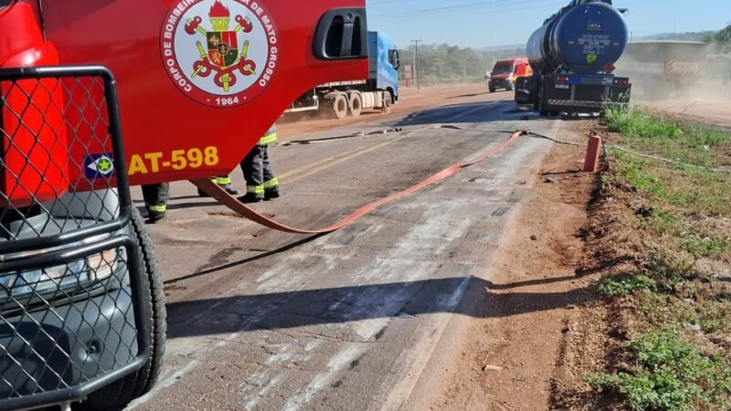Guarantã do Norte: Incêndio atinge carreta com combustível de aviação (Vídeo)
