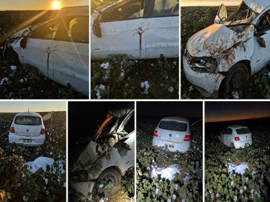 Mulher morre após carro capotar em estrada de e marido foge em MT
