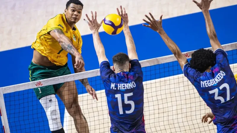 Brasil bate bicampeã olímpica França na Liga das Nações de vôlei