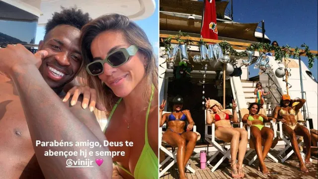 Virginia Fonseca comemora aniversário de Vini Jr em iate de luxo na Itália