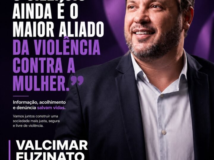 “O silêncio ainda é o maior aliado da violência contra a mulher”, afirma Valcimar Fuzinato durante o Agosto Lilás
