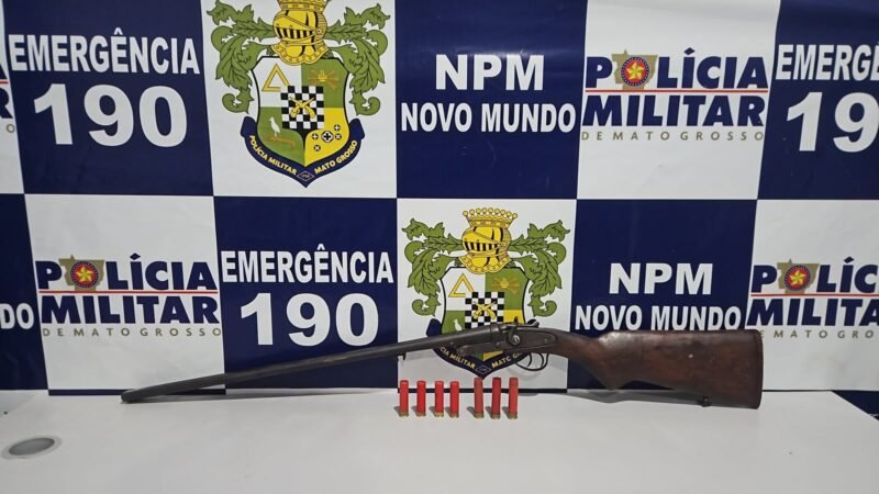 Homem é preso por violência doméstica e tem espingarda irregular apreendida em Novo Mundo